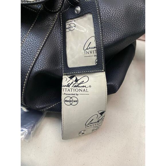 Barrington Black Leather Pebble Duffel Bag Arnold Palmer Invitational Premium - Picture 9 of 12